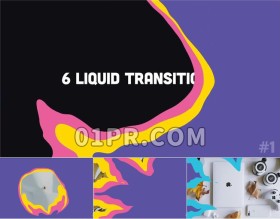 Pr图形模板 6组2D流体液体卡通动漫动画转场过渡效果 Pr素材